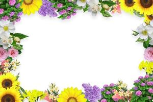 Flower border Frame Background, Flower Background, Floral Frame Background. photo