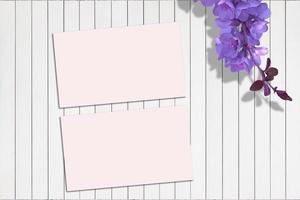 Card Mockup, Blank Card Picture, Empty White Card Picture photo