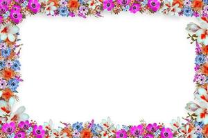 Flower border Frame Background, Flower Background, Floral Frame Background. photo