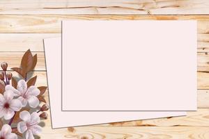 Card Mockup, Blank Card Picture, Empty White Card Picture photo