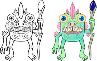 cartoon funny monster vector