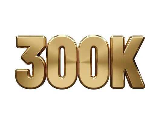 300k follower text effect