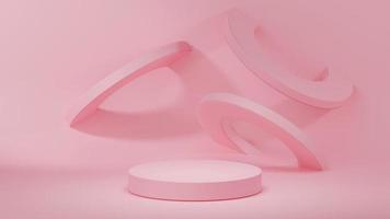 3D render. Pink product podium, stand, pedestal. photo
