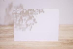Greeting card mockup with dry leaves and branch  wedding cards  birthday card  Mockup for design photo