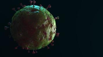 animação de loop de bactéria de vírus covid 19