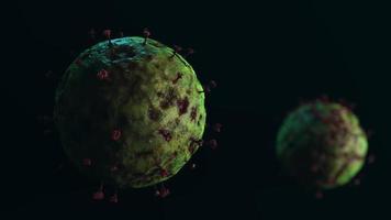 various viruses flying in space . simulation of viruses and other forms of bacteria video