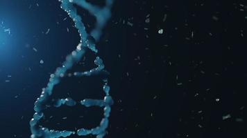 ADN humano en el espacio. simulación de fondo en medicina video