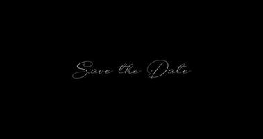 Save the date text animation. 4K resolution. Saber animation video