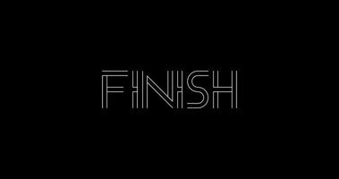 Finish text animation. Alpha channel. Saber animation video