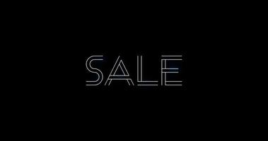 Sale text animation. alpha channel. saber animation video