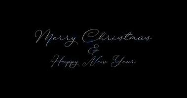 Merry christmas and happy new year text animation. Alpha cahnnel. Saber animation video