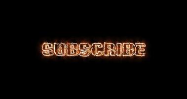 Subscribe text animation. Alpha channel. Saber animation video