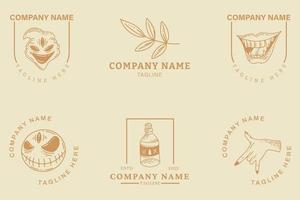 Mystical Logo Orange Symbol Templates Element Light Pastel. vector