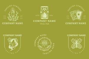 Minimalist company Logo Templates Set Mystical Element vector