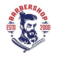plantilla de logotipo de etiqueta de caballero victoriano de barbería