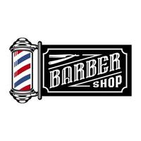 barber shop pole label illustration vector