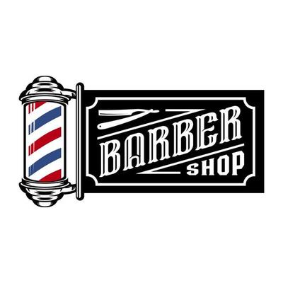 barber shop pole label illustration