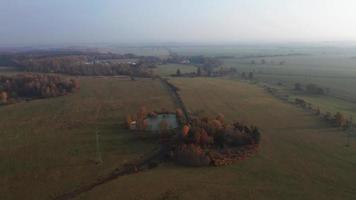 Aerial view of autumn landscape with lake video