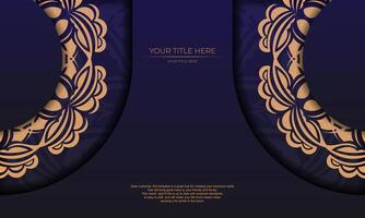 Two ornate gold and blue frames with a gold border vector