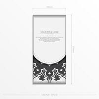 A black and white business card with a white and black pattern vector