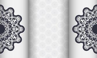 Two white and black decorative banners with ornate designs vector