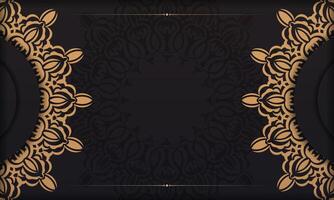 Luxury vintage background with gold lace pattern vector