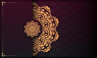Luxury invitation card with golden floral pattern vector