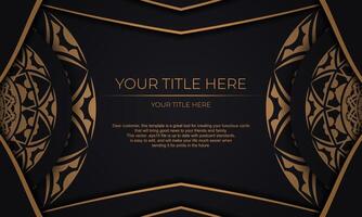 Luxury black and gold background with ornate pattern vector