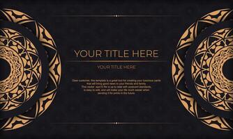 Golden oriental background with a black background vector