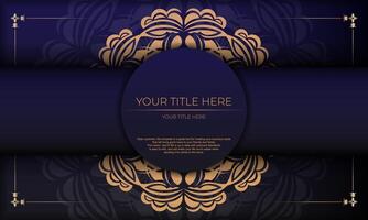Luxury vintage background with gold and purple elements vector