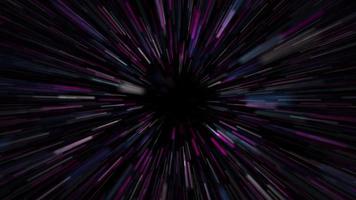 astratto senza soluzione di continuità sfondo spettro loop animazione guidato leggero raggiante neon Linee telaio su nero sfondo con copia spazio. techno fondale video