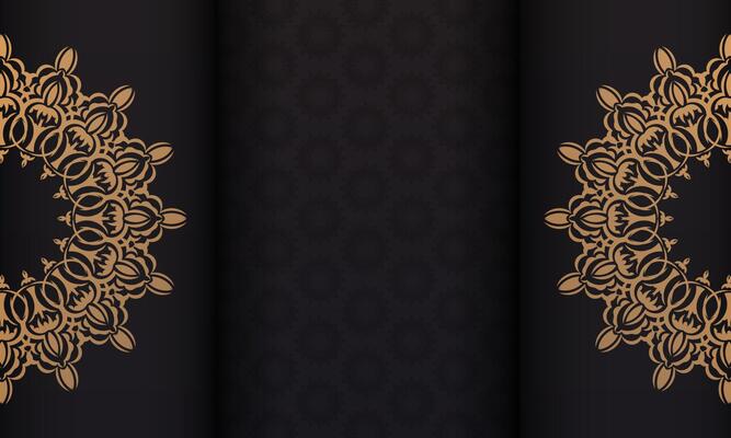 Luxurious banner with vintage ornaments and place under the text. Print-ready invitation design with mandala patterns.