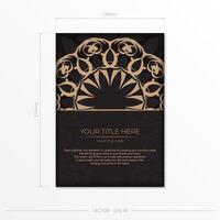 A black and gold business card with a pattern vector