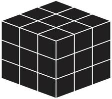 icono de línea de cubo matemático. icono geométrico simple. símbolo de cubo bloque y signo geométrico. vector