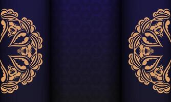 Two blue and gold banners with ornate designs vector