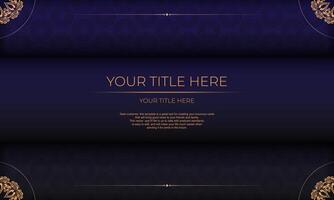 Luxury invitation card with gold and purple background vector