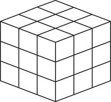 math cube line icon. glyph symbol. block and geometric sign. vector