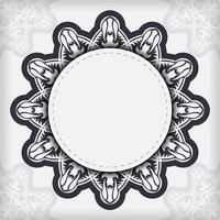 Vintage postcards in white color with abstract patterns. Invitation card design with vintage ornament. vector