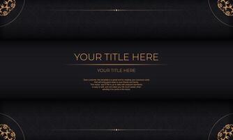 Luxury black and gold background with ornate pattern vector