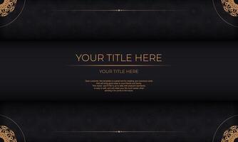 Luxury black and gold background with ornate pattern vector