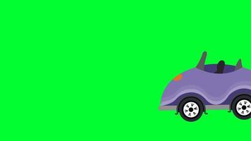 Luxury colorful Car Green screen Animation. Remove Green color and Use your Project. 2d Cartoon Car Green screen Remove by Chroma Key. Cute car Animation. video