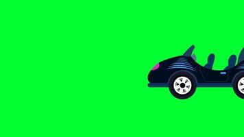 luxuriöse bunte Auto-Green-Screen-Animation. Entfernen Sie die grüne Farbe und verwenden Sie Ihr Projekt. 2D-Cartoon-Auto-Greenscreen durch Chroma-Key entfernen. süße autoanimation. video