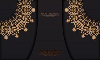 Luxury banner template with vintage ornaments and place for your design. Invitation card design with mandala patterns. vector