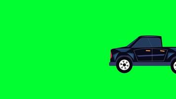 luxe kleurrijk auto groen scherm animatie. verwijderen groen kleur en gebruik uw project. 2d tekenfilm auto groen scherm verwijderen door chroma sleutel. schattig auto animatie. video