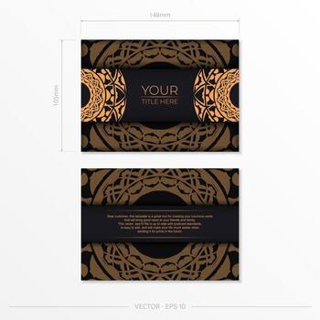 Business card template with celtic pattern vector