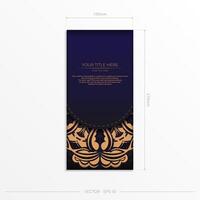 A business card with an ornate pattern vector