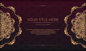 Luxury invitation card with gold and purple background vector