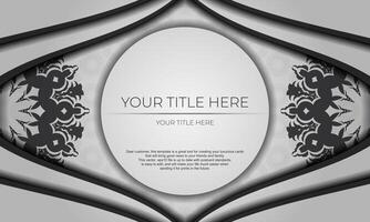 Invitation card design with luxurious ornaments. White background with greek luxury vintage ornaments and place for your text. vector