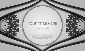 Invitation card design with luxurious ornaments. White background with greek luxury vintage ornaments and place for your text. vector