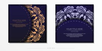 Two business cards with ornate designs vector